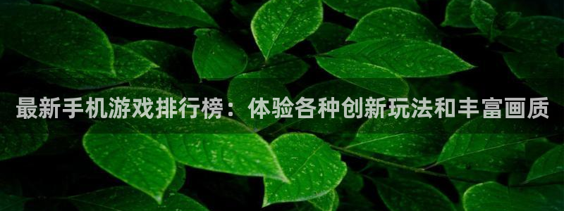 沐鸣2娱乐登录测速：最新手机游戏排行榜：体验各种创新玩法和丰