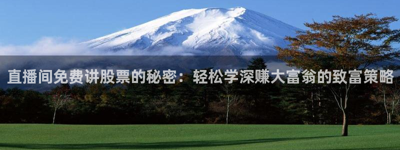 绿茵直播篮球：直播间免费讲股票的秘密：轻松学深赚大富翁的致富策略